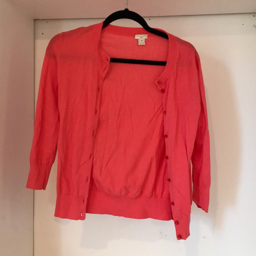 J Crew Coral Clare Cardigan